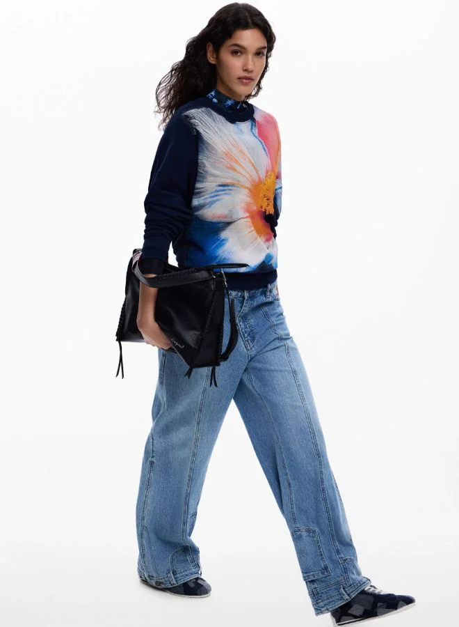 ديسيجوال سترة بزهرة كبيرة